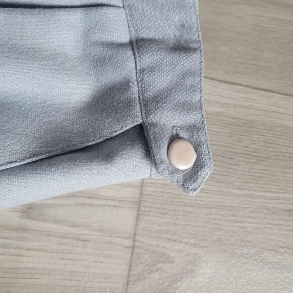 Vintage Pant Her Womens Light Blue Pleated Wool Blend Knee-Length Skirt Button W - Picture 6 of 8